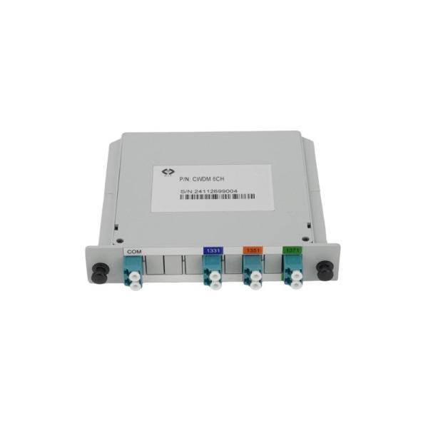 Hot Swappable 6Ch CWDM OADM Fiber MUX DEMUX Single Fiber Grid Compliant Telecom