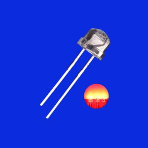 Quality 5mm 620nm - 630nm Red Color 600-1000mcd 120deg Strawhat Shape Transparent Lens Diode Light wholesale