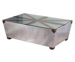 Jack Union Aluminium Aviator Coffee Table Vintage End Table With Glass Surface
