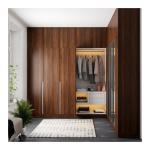 YALIG Hotel Furniture Contemporary Wooden Sliding Door Wardrobe with Built-in