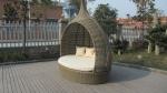 Tear Drop Shape Outdoor Rattan Daybed For Swimming Pool / Poolside