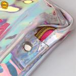 Colorful PVC Holographic Toiletry Bag Clear Plastic Zippered Cosmetic ISO9001