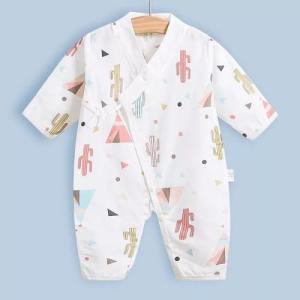 Quality Cute Summer Muslin Baby Pajamas Breathable For Babies Short Sleeves Romper wholesale