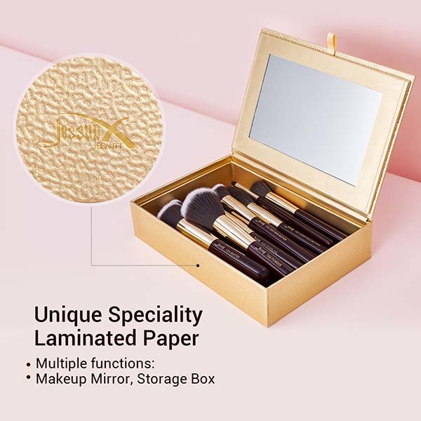 Jessup 25pcs Pro Makeup Brushes Set Zinfandel Color With Cosmetic Box