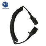 Male To Female Rear View Camera Cable 7 Pin Din Connector Spiral Trailer Cable
