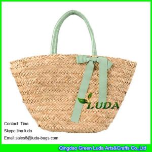 Quality LUDA rayron bwoknot natural straw handbags seagrass straw woven tote purse bags wholesale