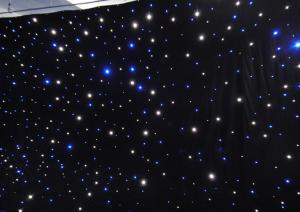 Quality Blue And White LED Star Curtain Backdrop DMX Control For Wedding Event Stage Show wholesale
