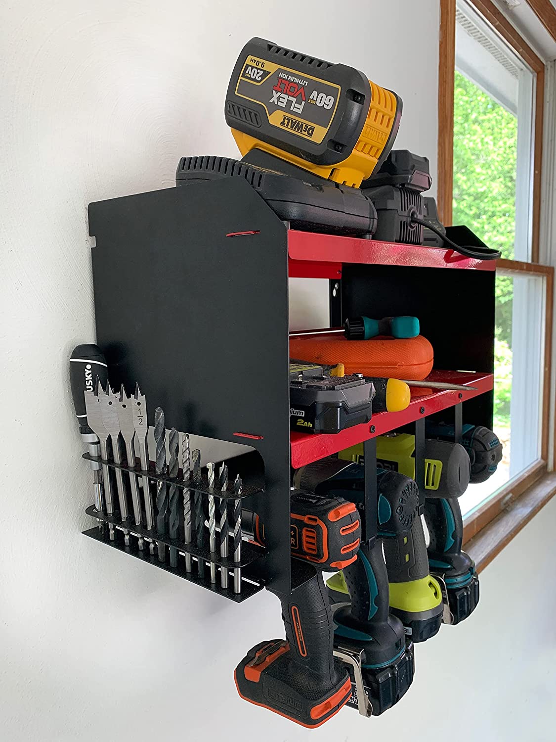 Organize Your Power Tools with Wall Mount Cordless Drill Storage Box White and Other