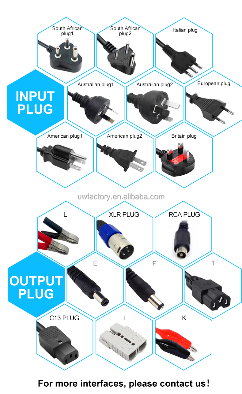 ABS Electric IP67 96V 10A 84V 12A 72V 15A 60V 20A 48V 25A 36V 24V 30A Lead Acid LiFePO4 Lithium Ion Battery Charger