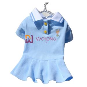 Quality Knitted Rib Collar Embroidered Customized Pet Dress for Spring / Summer wholesale