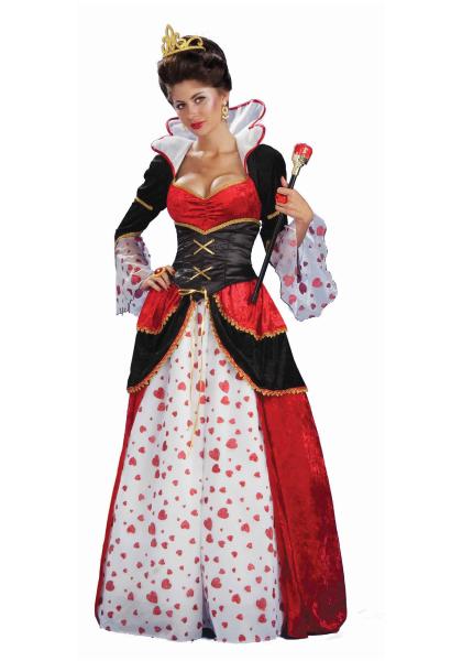 Alice in Wonderland Costumes Deluxe Gown Queen of Hearts Womens Costume in red