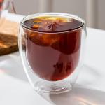 9 Ounce Double Wall Drinking Glass Borosilicate Insulated Coffee Cup Mouth Blown