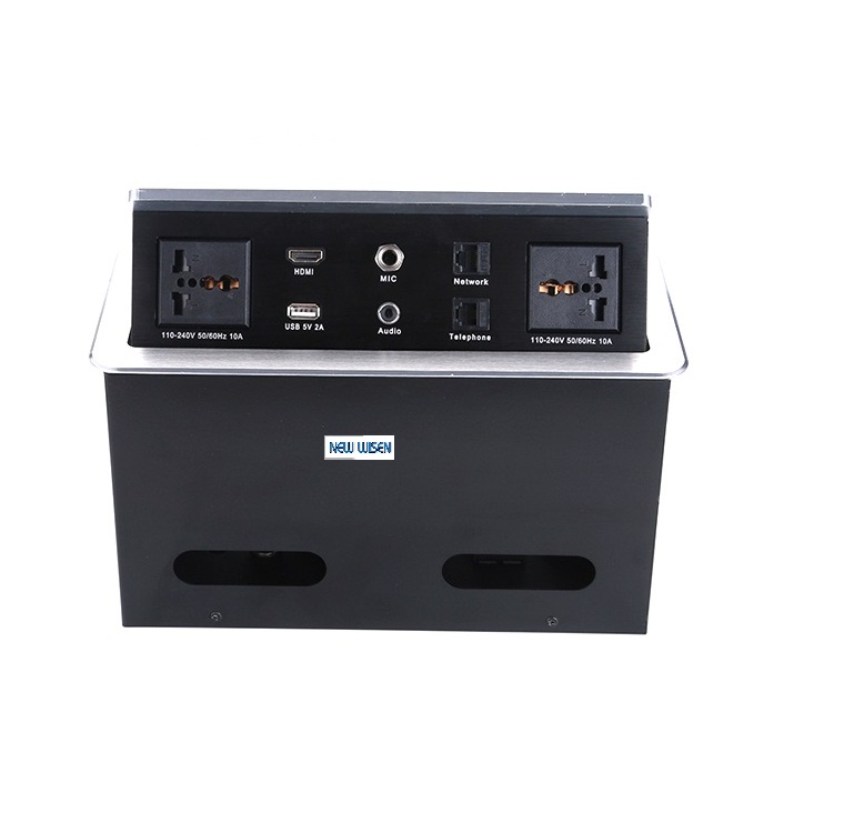 Conference Table Hydraulic Pop Up Socket Mains Box European Oxidized
