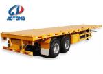 Container Twist Locks Flatbed Semi Trailer with 160mm Cross Beam and 12R22.5