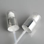 Shiny Silver Aluminum Cosmetic Pump 18mm 20mm 24mm for 20/410 White Plastic