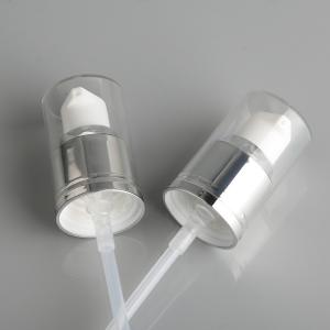 Quality Shiny Silver Aluminum Cosmetic Pump 18mm 20mm 24mm for 20/410 White Plastic wholesale