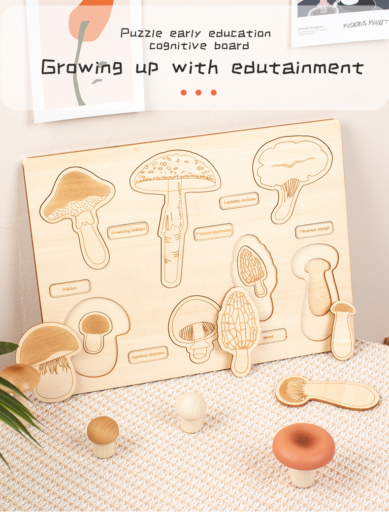 2 To 4 Years Mushroom Cognition Board Baby Developmental Exercises Hands On Ability