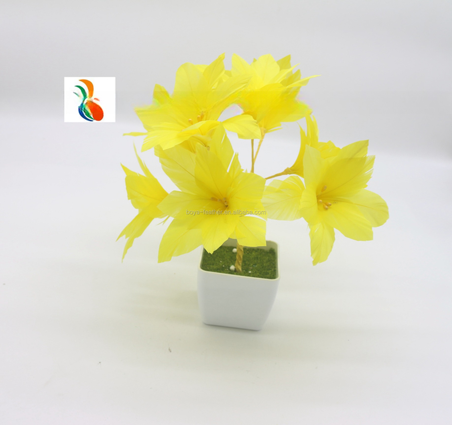 Curly Goose Feather Flower Mount with Wire Accessory 15*30 cm Fast and Secure Shipping