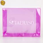 Promotional Clear Waterproof Plastic Cosmetic Packaging Handle Zipper Top Pouch