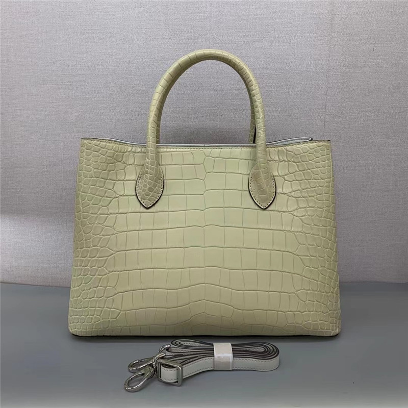 Authentic Crocodile Belly Skin Women Totes Purse Female Handbag Genuine Alligator Leather OL Lady Large Shoulder Bag
