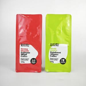 Quality Digital Printing Supplies Colorful Aluminum Bag Coffee Flat Bottom Stand Up Pouch with Valve wholesale