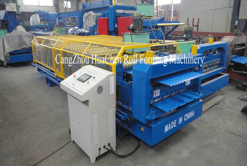 Popuar Size Metal Roof Double Layer Roll Forming Machine With Safe Cover