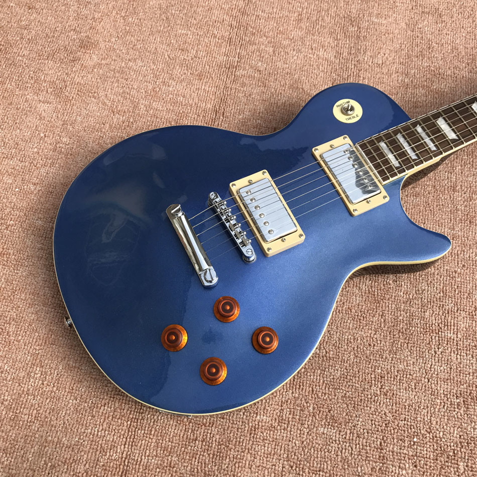 Custom Shop LP Standard 1959 R9 electric guitar, Metallic blue, Rosewood Electric guitar with hard case, Free shipping