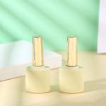 Customized Logo Glass Collar Golden Oval UV Gel Nail Remover Bottles with Luxury
