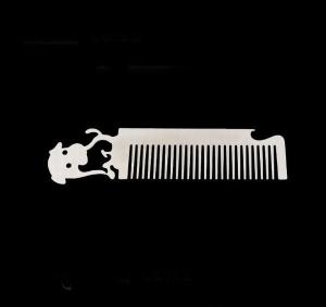 Quality Custom cool innovative men gift, engrave logo stainless steel animal fancy dog beard comb bottle opener wholesale
