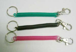 Quality Green Pink Black Popular Colors Plastic Spring Coil Tether Key Chains Cheap Price wholesale