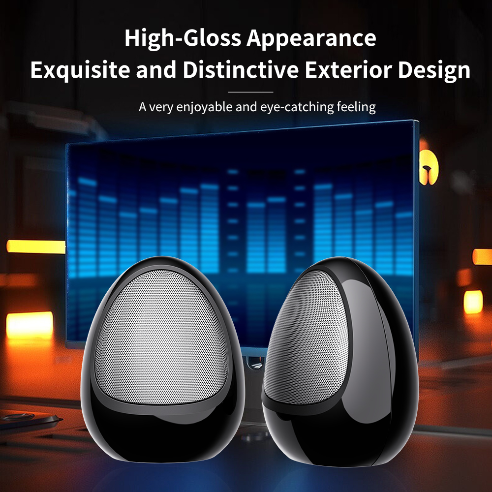 Plastic Enclosure PC Desktop Gaming 3.5mm Audio Input USB 2.0 Laptop Computer BT Speaker