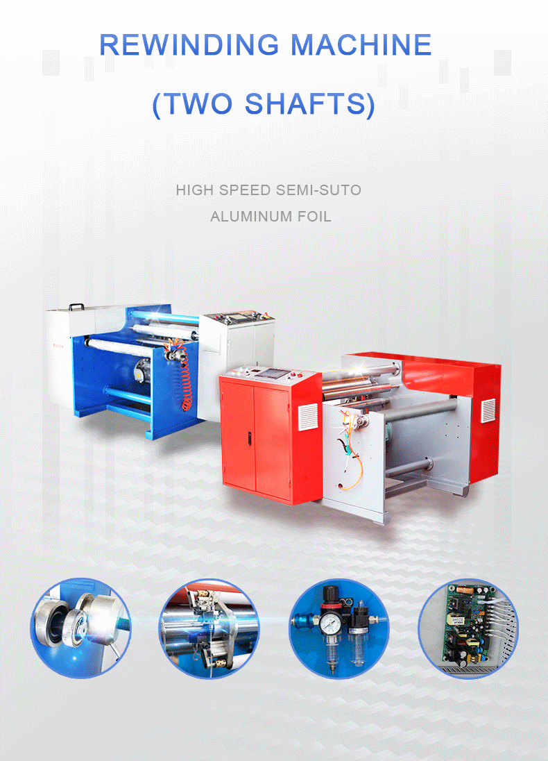 Wood Packaging Material Semi-automatic Aluminum Foil Rewinding Machine with Long and 380V