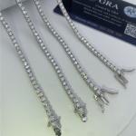 5mm 6.5mm Moissanite Tennis Necklace Hand Set Lab Diamond Tennis Necklace
