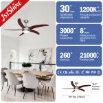 30W Motor 52 Inch LED Ceiling Fan Light DC Motor With 5 MDF Blades
