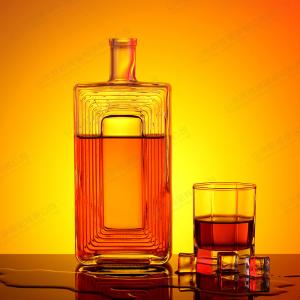 Quality 500ml Square Bottle For Liquor Spirit Alcohol Drink Glass Bottle wholesale