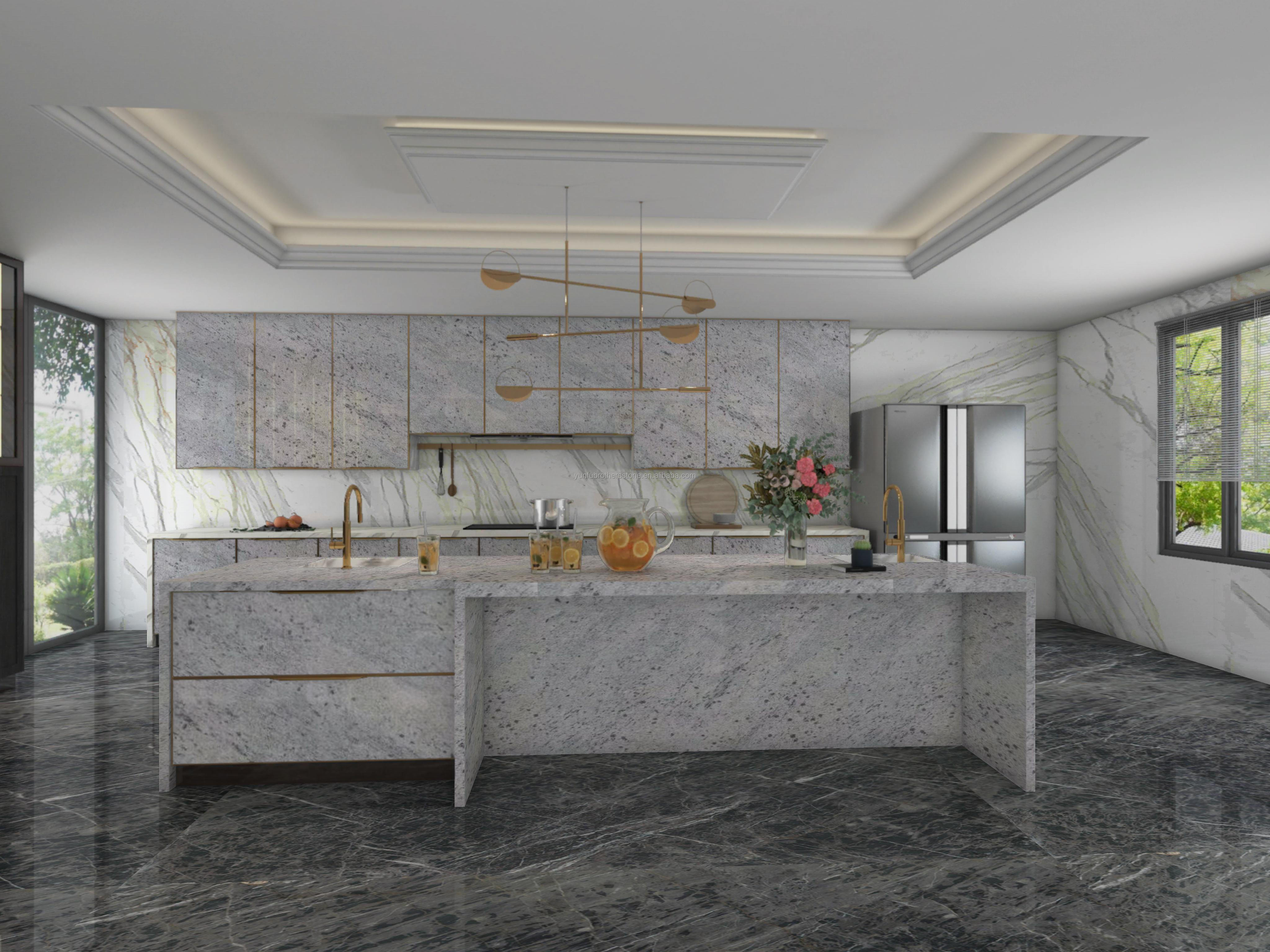 2700kg/m3 Granite Slab Modern Indian Kashmir White Cladding Natural Stone Cut-to-Size