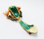 Bejeweled Big Belly Frog Jewelry Trinket Box Bejeweled Frog Jewelry Box Green