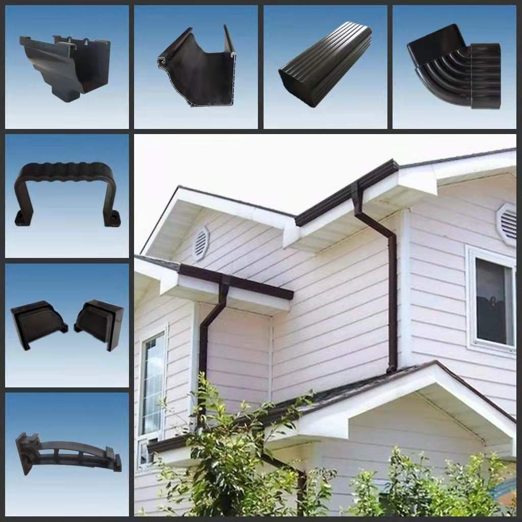 Outdoor Housing Construction Roof Rain Gutters Round Square PVC Rain Gutter