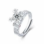 1Carat Solitaire Engagement Moissanite Jewelry Ring Four Claws 925 Sterling