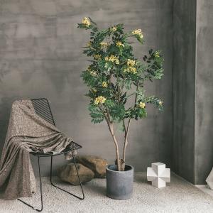 Quality Yellow Cassia Flowering Artificial Foliage Tree Hotel Decoration wholesale