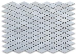 Quality Rhomboid Shape White Marble Stone Mosaic Tile Diamond Polished Surface wholesale
