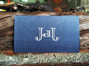 Quality High Class Thick Navy Blue Paper Custom Business Cards With Shining Silver Foil Debossing wholesale