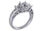 0.8ct 14k Solid Gold Jewellery , Prong Setting RD5.85mm Diamond Three Stone Ring