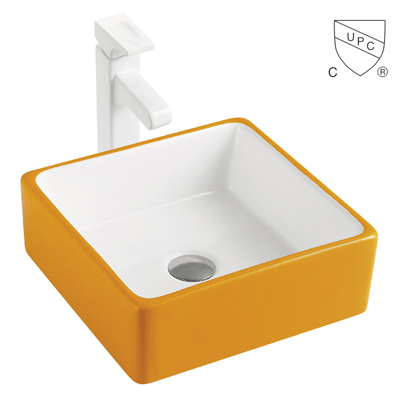 Square Porcelain Sink Small Decal Bathroom Wash White Hand Basin