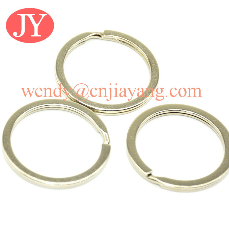 Jiayang Silver metal ripple key chain key ring with chain
