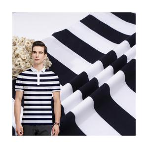 Quality Comfortable Black Stripe Fabric Mercerized Cotton Skin Friendly Texture wholesale