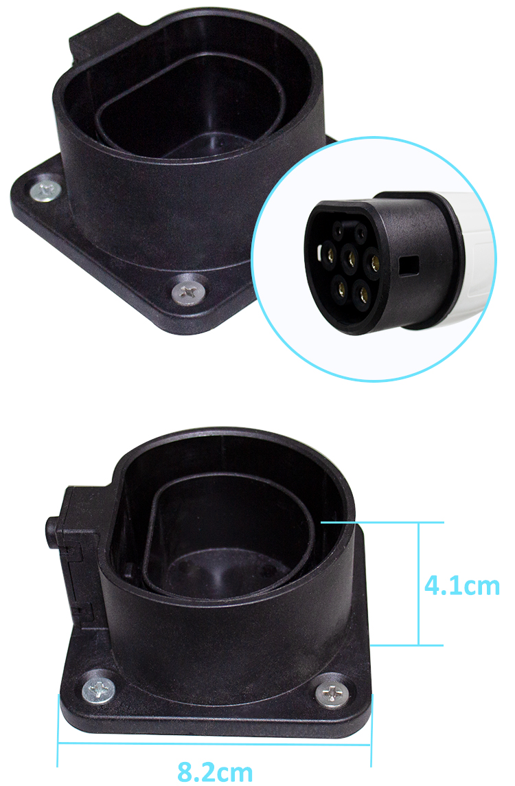 IP 65 Black KIWI Socket Outdoor Type 1 Electric Vehicle Car Charger CE EV Charger Adapter