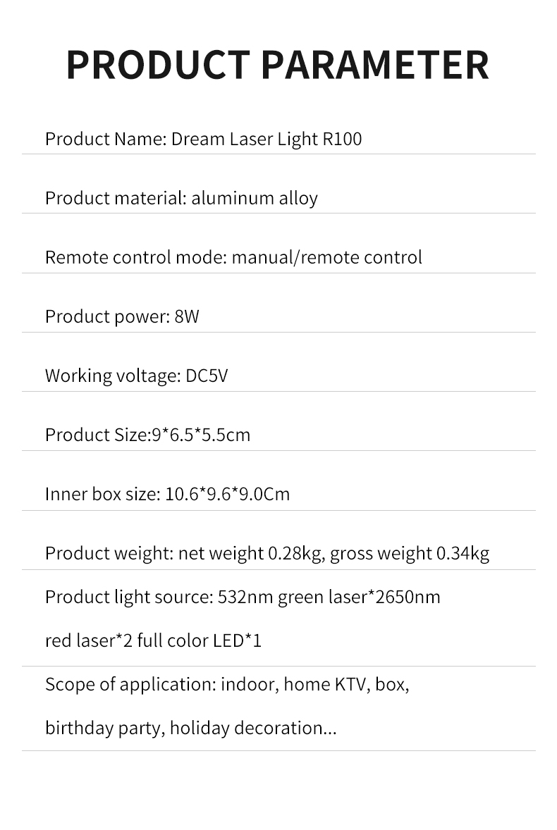 New Upgrade Nebula Effect Strobe Laser Light Portable Disco DJ Party Northern Lights for Indoor Outdoor Birthday Show Ho