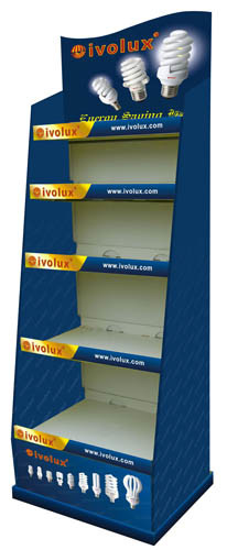 BWFD2019013 Cardboard POP Floor Displays CMYK 4C Printing floding corrugated board display