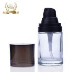 1oz Frosted Glass Foundation Bottle With Pump Straight Round Shape